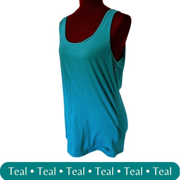NWT • The North Face • On The Go Stretch Teal Athletic Tank Top • Size: Large - Picture 3 of 15